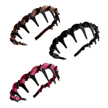 Xinwanna Rhinestone Hairband Elegant Vintage Non Slip Hair Hoop for Women Girls Fashionable Bridal Hair Accessory (Mix Color)