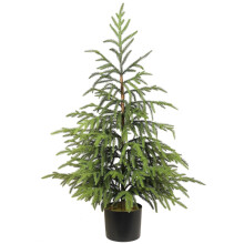 TETOU 3Ft Norfolk Pine Christmas Tree, Artificial Green Norfolk Pine Tree with Pot, Faux Potted Plants for Front Porch Christmas Indoor Outdoor Decor
