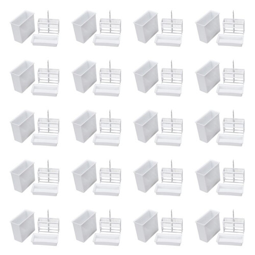 20X 2 in 1 White 24 Pieces Microscope Slides Staining Rack Dish Set