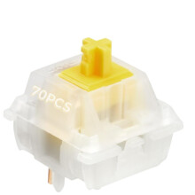 70Pcs Milky Yellow PreLubed Linear Mechanical Keyboard Switches, Smooth Quiet Feel, 5Pin MX Compatible