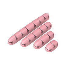 (Pink) 4 Packs Cable Clips Cord Organizer Desktop Cable Organizer Desk Cable Clip For Home Office