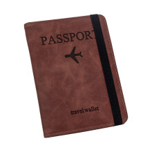 Passport Holder Travel Wallet with Rfid Blocking Brown, Business Card Holder