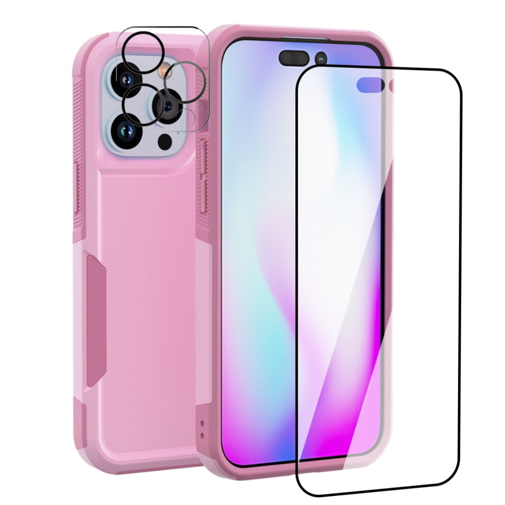 Iphone 14 Pro Case With Screen & Camera Protector, Shockproof Full Coverage Cover Â Compatible With Iphone 14 Pro 6.1" Pink 9028731004297