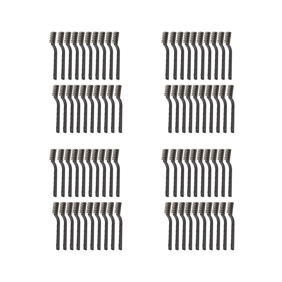 80 Pieces Handle Stainless Steel Wire Bristles Brush Set For Cleaning Welding Slag, Stain And Rust (Silvery) 6034026906668