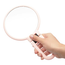 Rotating Handheld Makeup Mirror With 2X Magnification-Pink 30X