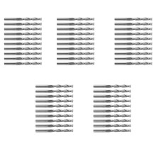 50pcs 1/8 Inch 3.175mm Carbide CNC Double Two Flute Spiral Bits End Mill Router 22mm