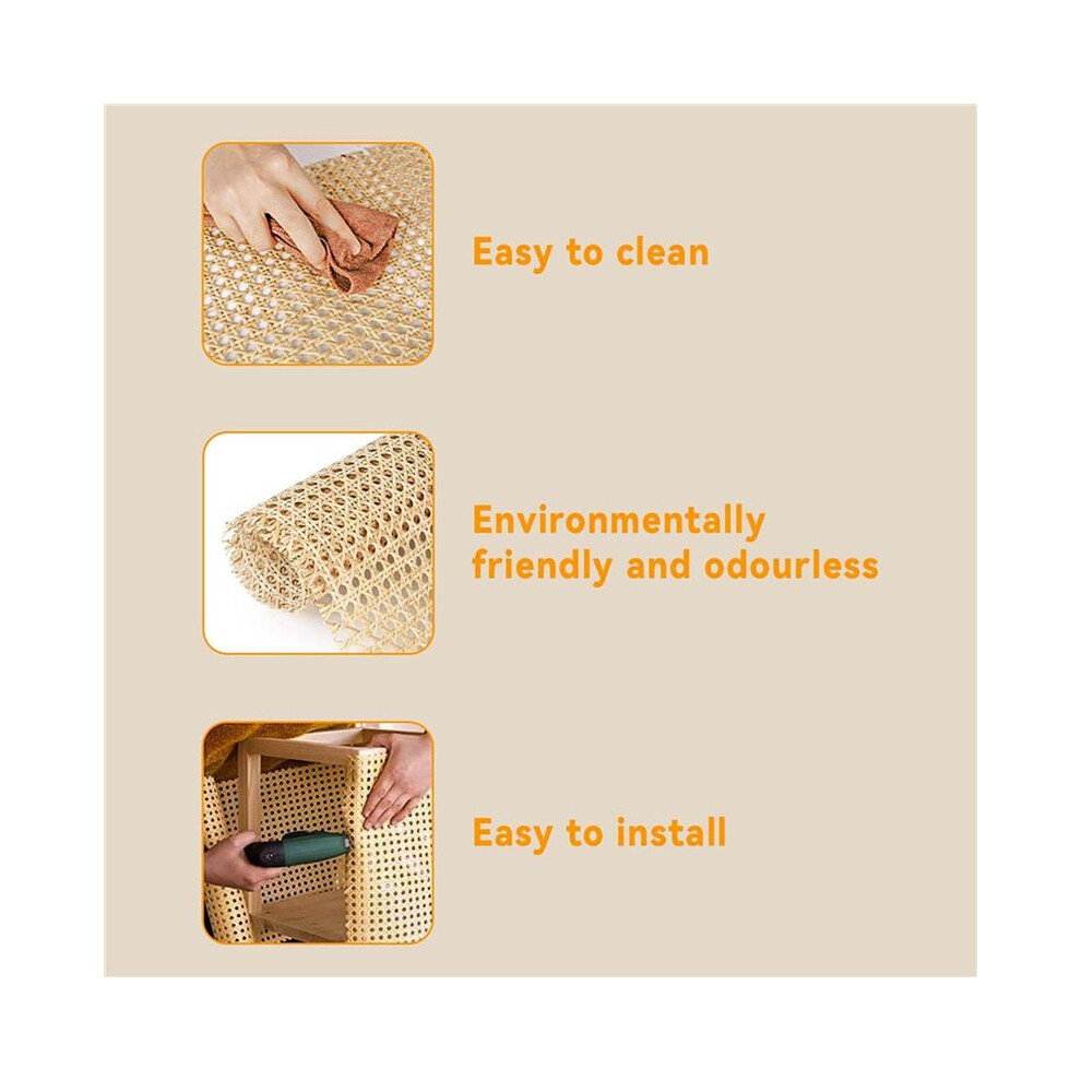 4Pcs 16-Inch Wide Natural Rattan Webbing 40-Inch Long (3.3 Ft.) Rattan Webbing Rolls For Furniture,Chairs, Cabinets 6033584890969