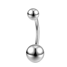 1/2Pcs Stainless Steel Belly Button Rings Crystal Navel Piercing Barbell 10-12mm-Without Crystal (1 Pc)-1.6mm(14g)*10mm