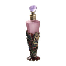 Delicate Glass Perfume Bottle With Enamel Embellishment-B