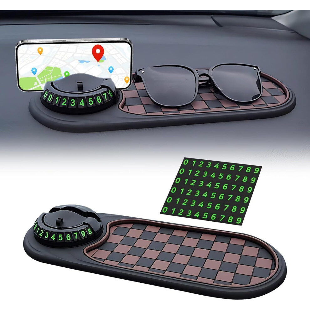 Multifunction Car Phone Holder With 360 Rotation And Temporary Parking Number, Nonslip Silicone Dashboard Mat For Ford F150 20152024 9771547594703