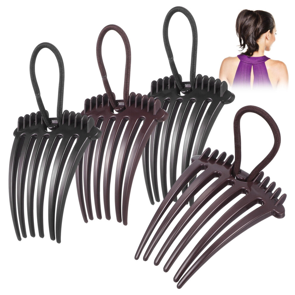Ponytail Accessories Insert Comb for Decor Adds Volume and Bounce 4Pcs