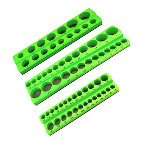 Professional Magnetic Socket Storage Rack 1/2 3/8 1/4-Green