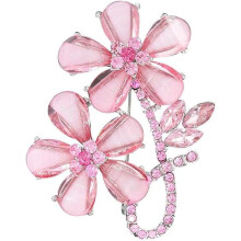Broșă elegantă cu flori de cristal pentru femei – broșă de rever cu zirconiu cubic, corsaj și butonieră de nuntă, compatibilă cu costume,