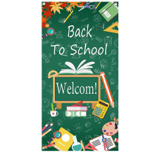 Lodret stofbanner til skolestart, flerfarvet, 180x90 cm