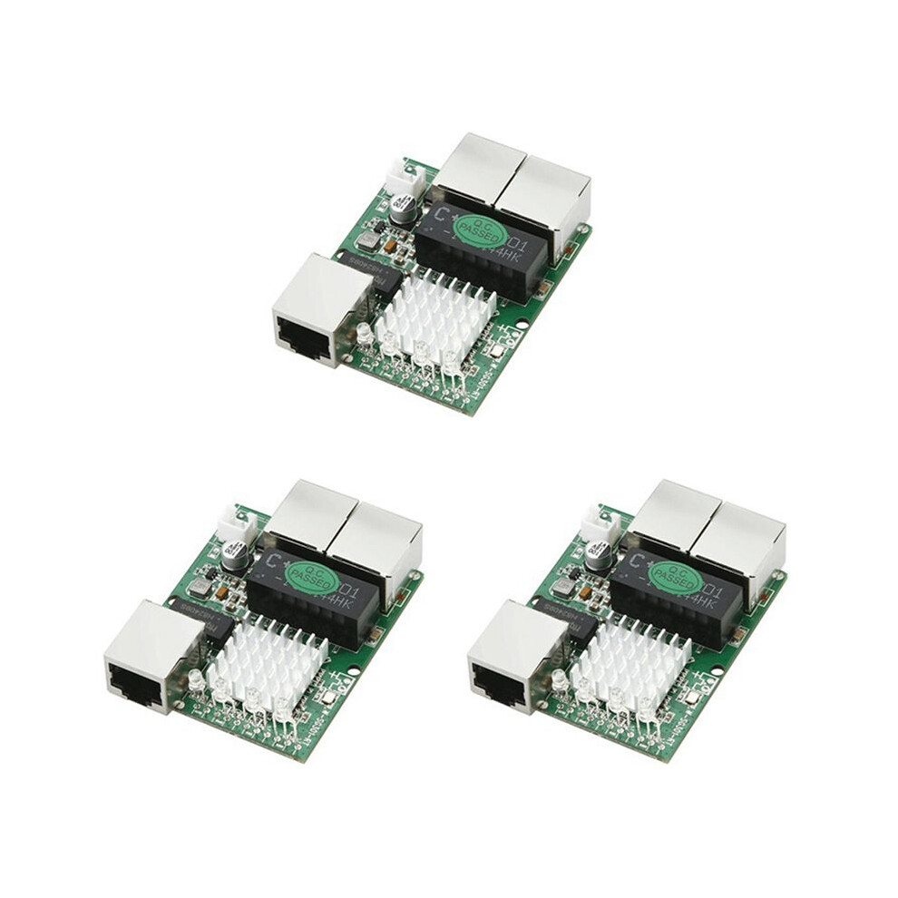 3X Industrial-Grade Min Three-Port 1000M Gigabit Rj45 Standard Port Network Module 5V-12V 4711123166929