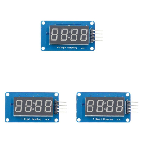 3X Módulo de Exibição LED de 4 Bits TM1637 para , Tubo de Relógio de Ânodo Vermelho de 7 Segmentos de 0,36 Polegadas e Placa de Driver Serial