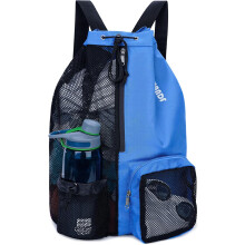 Schwimmrucksack aus Netzgewebe mit Kordelzug und Nassfach für Schwimm-, Fitnessstudio- und Trainingsausrüstung