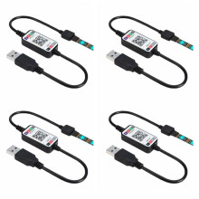 4X Control Remoto InaláMbrico LED Dimmer Control de ConexióN de la APP del TeléFono DC5-24V para el Interruptor del Temporizador de Tira de