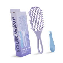 Korean Inspired Velvet Finish Hairbrushes With Ergonomic-Purple