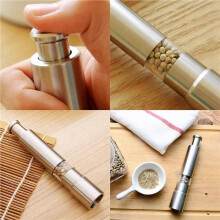 5X Salt Grinder and Pepper Mill Set for Pepper Sea Salt and Spices with Thumb Button for One Hand Operation