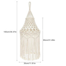 4X Abat-Jour en Macramé Suspendu Pendentif Lumière Couverture Bureau Chambre Salon Pépinière Dortoir Bohème Décor à la Maison
