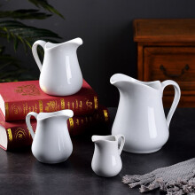 NICEXMAS Milk Cup Beverage Pitcher Milk Jug Portable Handheld Pitcher Pitcher with Handle Ceramics White 11.5x11cm