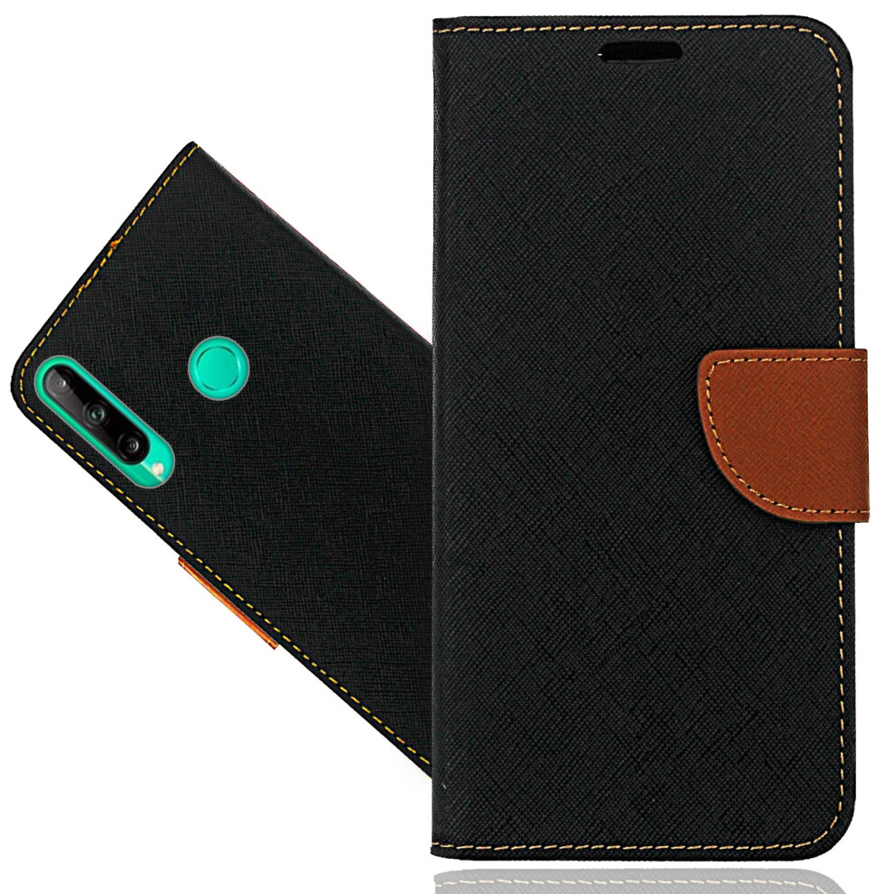 Leather Wallet Case, Magnetic Card Slot Flip Cover With Kickstand, For Huawei P40 Lite E/Y7p Black 9092120220056
