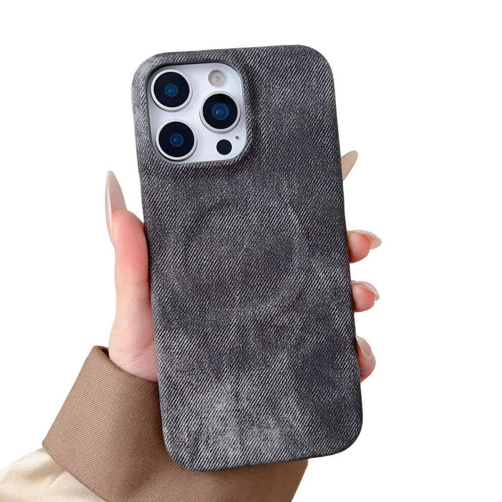 Case For Iphone 14 Plus Magsafe Compatible Denim Style Shockproof AntiâFingerprint Cover Grey 9092120219982