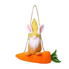 Plush Easter Hare Carrot Toy Hanging Ornament For-Yellow