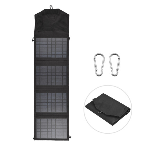 14W Foldable Solar Panel Portable Solar Power Solar Panel Solar Module Panel Portable High Efficiency Solar Panel with Dual USB Ports 1