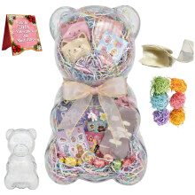 Large Plastic Bear Container Candy Holder Including-Clear