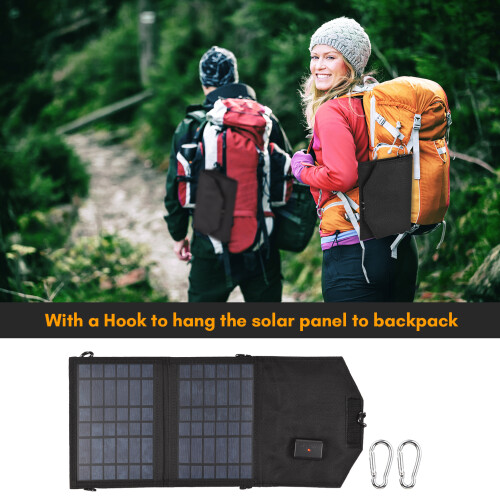 7W Foldable Solar Panel Portable Solar Power Solar Panel Solar Module Panel Portable High Efficiency Solar Panel with USB Port 2