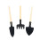 3Pcs Mini Black Horticulture Tool Set Bamboo Garden Kit for Easy Use 2
