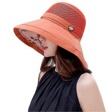 (Orange)Women Mesh Sun Hats Summer Beach Uv Protections Summer Hat For Outdoor Sports Hiking