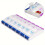Portable Pill Boxes 7 Day Push Button Pill Organizer Case AM PM Compartments Easy Open Dispensers 4