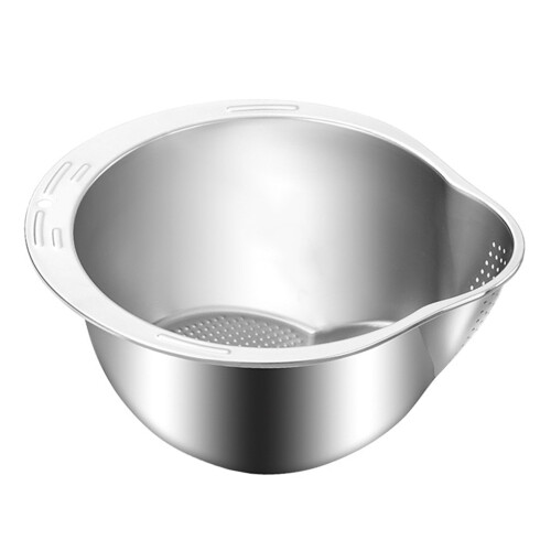 Multipurpose Steel Rice And Vegetable Strainer Small-Silver 2