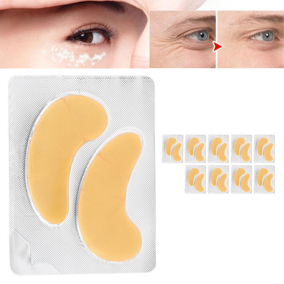 Dark/Gold 10Pcs Collagen Eye Masks For Puffy Circles Wrinkles, Moisturizing,