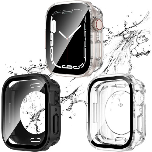 XiHAMA2-Pack2-σε-1 Αδιάβροχη θήκη συμβατή με Apple Watch SE, SE6, 5, 4 – Προφυλακτήρας υπολογιστή +