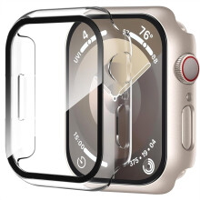 XiHAMA2Pack Hülle mit integriertem Displayschutz aus gehärtetem Glas, kompatibel mit Apple Watch Series 10, robuste PC-Hülle mit Rundumschutz