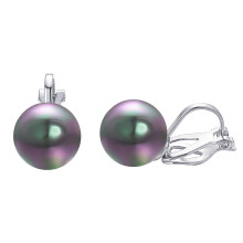 10MM Pearl Clip On Earrings for Women Color Grey Simulated Pearl Earrings Clip on White Gold Plated Wedding Party Gifts