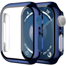 XiHAMA2Pack Hülle mit integriertem Displayschutz aus gehärtetem Glas, kompatibel mit Apple Watch Series 10, robuste PC-Hülle mit Rundumschutz