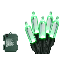 TETOU 33ft 100 LED Halloween Lights, 8 Modes + Timer, Waterproof Indoor/Outdoor Mini String Lights – Green, compatible with standard batteries