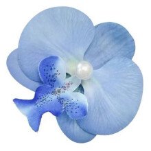 Gearrthóg Gruaige Bláth Phalaenopsis Xinwanna le Dearadh Bláth Síoda Bréige, Crúb Gruaige Cúil, Éadrom, Gabhálas Stylish (Gorm Dorcha)