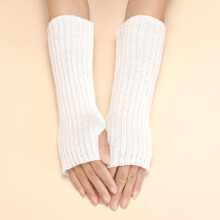 Winter Gloves for Women – Solid/Multicolor Wool Knit Fingerless Gloves, Compatible with Cold Weather
