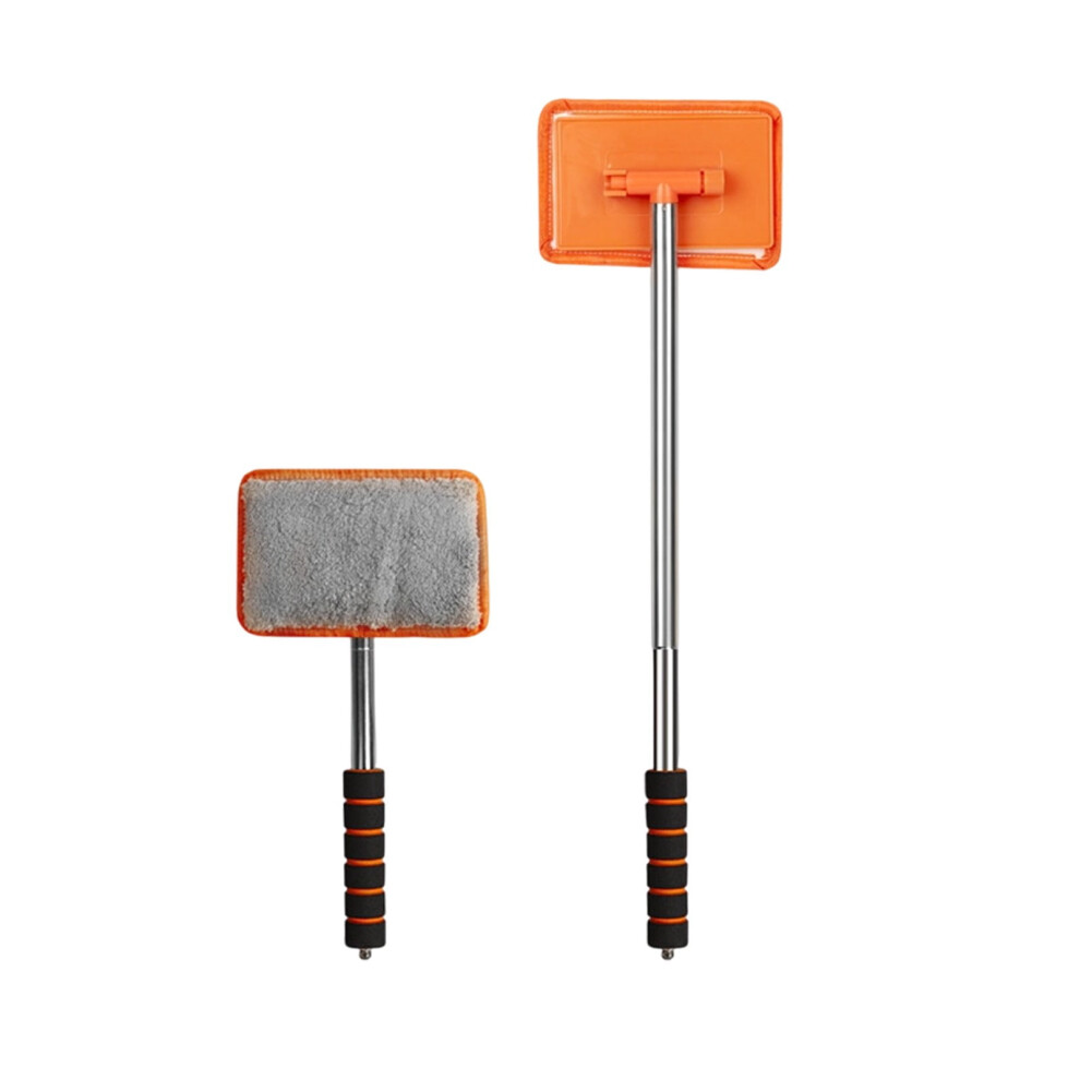 Telescopic Car Window Cleaning Brush Â Microfiber Windshield Wiper With Extendable Handle 12.60*5.91 In Orange 9028731078311