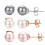Pearl Stud Earrings Gold Plated 3 Pairs 8mm 1