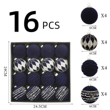 16 Pack Flocked Brown Christmas Ornaments, 2.36 Inch