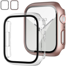 XiHAMA 2er-Pack Schutzhülle + Displayschutzfolie aus gehärtetem Glas, kompatibel mit Apple Watch Series 9/8/7 (41 mm), schlanke, ultradünne
