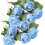 12-Piece Light Blue Artificial Roses – Silk Long Stem, 1