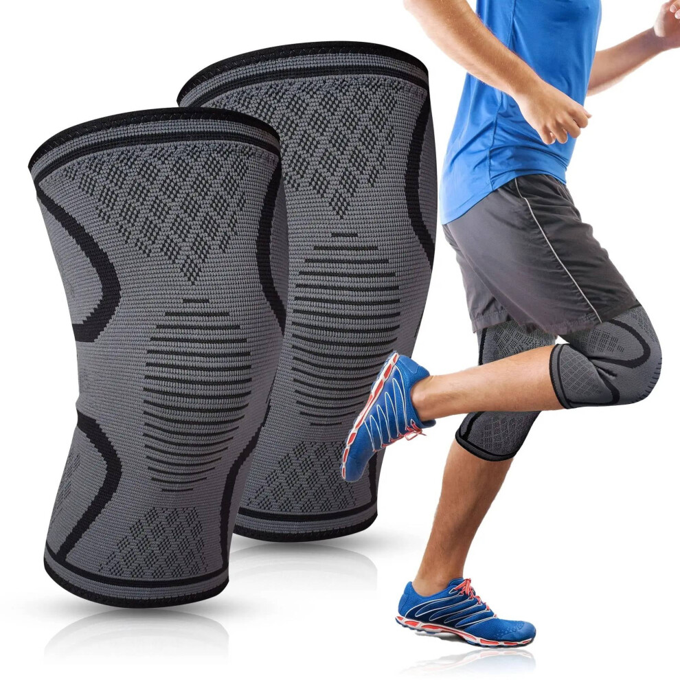 2 Pack Knee Brace Compression Sleeves - Knee Support for Women and Men - Knee Braces for Knee Pain, Running, Arthritis, Meniscus Tear, Sports